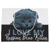 Russian Blue Kitten Große Geschenktüte (Vorderseite)
