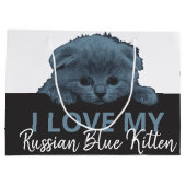Russian Blue Kitten Große Geschenktüte (Rückseite)