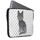 Russian Blue Niedlich Cartoon Cat Illustration & P Laptopschutzhülle (Vorne Rechts)