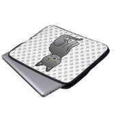 Russian Blue Niedlich Cartoon Cat Illustration & P Laptopschutzhülle (Vorne Knopf)