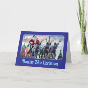 Russian Blue Rentier Feiertagskarte