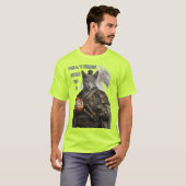 Russian Blue Samurai Cat T-Shirt (Vorne ganz)