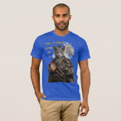 Russian Blue Samurai Cat T-Shirt (Vorne ganz)
