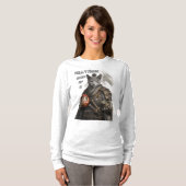 Russian Blue Samurai Cat T-Shirt (Vorne ganz)