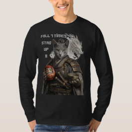 Russian Blue Samurai Cat T-Shirt