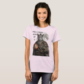 Russian Blue Samurai Cat T-Shirt (Vorne ganz)