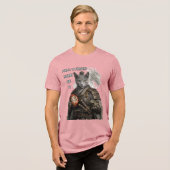 Russian Blue Samurai Cat Tri-Blend Shirt (Vorderseite voll)