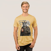 Russian Blue Samurai Cat Tri-Blend Shirt (Vorderseite voll)