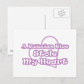 Russian Blue Stole My Heart Postkarte (Vorne/Hinten)