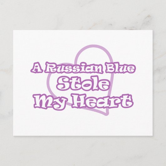 Russian Blue Stole My Heart Postkarte (Vorderseite)