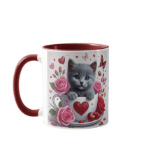 Russian Blue Teacup Kitten Valentine
