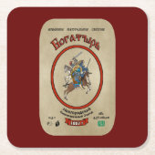Russian Bogatyr Beer Rechteckiger Pappuntersetzer (Vorderseite)