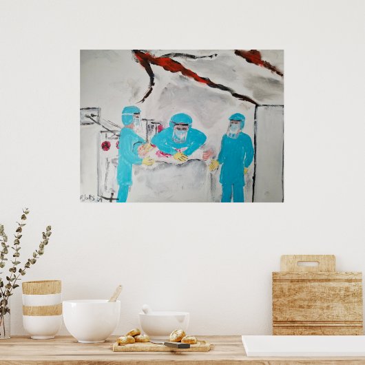 Russian bombing of Kyiv Children's Hospital Poster (Küche)