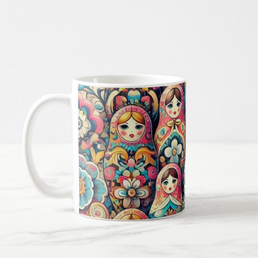 Russian Doll Nesting Doll Tasse (Links)