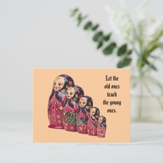 Russian Doll Postkarte (Stehend Vorderseite)