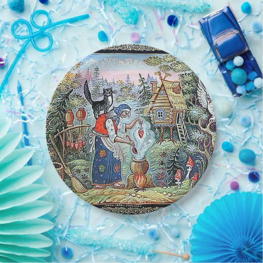 RUSSIAN  FAIRYTALE "BABA JAGA" PAPER PLATES PAPPTELLER (Party)
