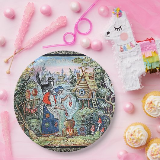 RUSSIAN  FAIRYTALE "BABA JAGA" PAPER PLATES PAPPTELLER (Party)
