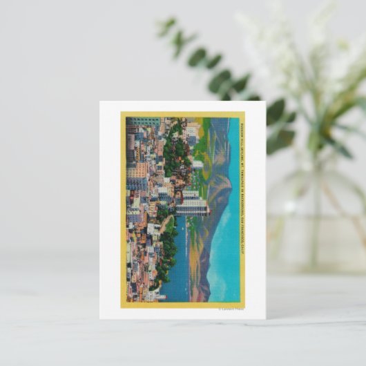 Russian Hill Skyline mit Postkarte (Stehend Vorderseite)