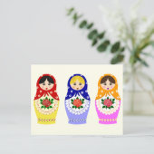 Russian matryoshka dolls postkarte (Stehend Vorderseite)