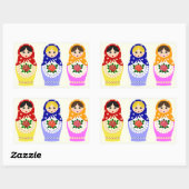 Russian matryoshka dolls rechteckiger aufkleber (Blatt)