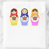 Russian matryoshka dolls rechteckiger aufkleber (Tasche)