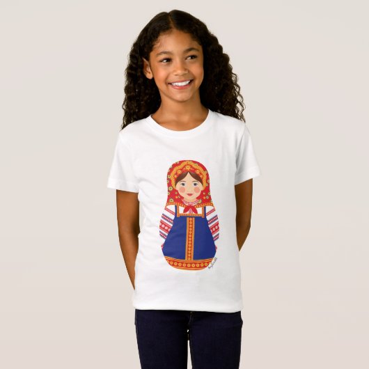 Russian Matryoshka Girls' T-Shirt (Vorne ganz)