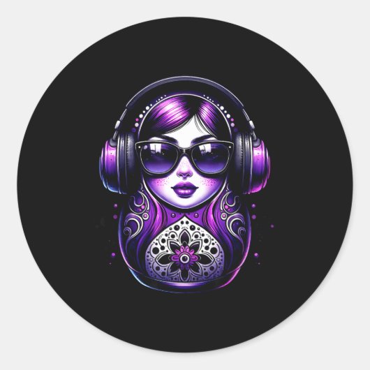Russian Matryoshka Music Russia Russian Matryoshka Runder Aufkleber (Vorderseite)