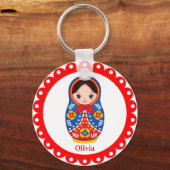 Russian Matryoshka, Nesting Babushka Doll Schlüsse Schlüsselanhänger (Vorderseite)