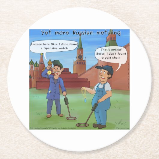 Russian Metal-Ing Funny Rick London Geschenke Runder Pappuntersetzer (Vorderseite)