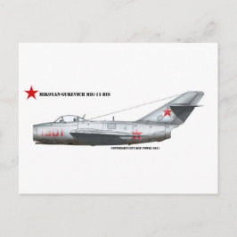 Russian Mikoyen-Gurevich MiG-15Bis Postkarte