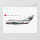 Russian Mikoyen-Gurevich MiG-15Bis Postkarte (Vorderseite)