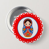 Russian Nesting Doll Matryoshka Button (Vorne & Hinten)