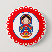Russian Nesting Doll Matryoshka Button (Vorderseite)