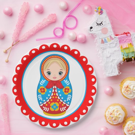 Russian Nesting Doll Matryoshka Paper Plate Pappteller (Party)