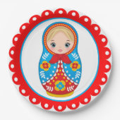 Russian Nesting Doll Matryoshka Paper Plate Pappteller (Vorderseite)