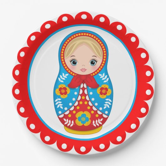 Russian Nesting Doll Matryoshka Paper Plate Pappteller (Vorderseite)