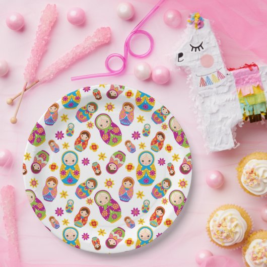 Russian Nesting Doll Matryoshka Paper Plate Pappteller (Party)