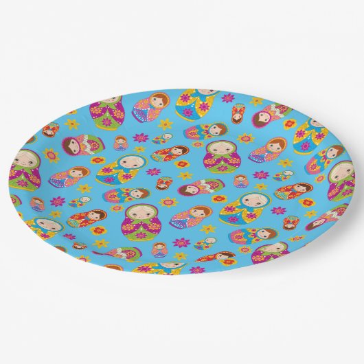 Russian Nesting Doll Matryoshka Paper Plate Pappteller (Schrägansicht)