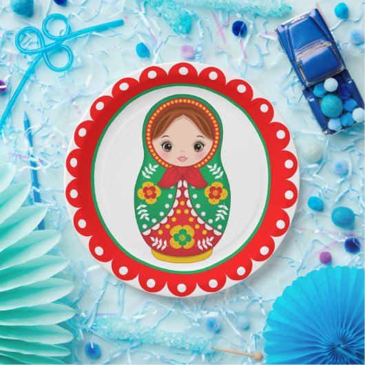 Russian Nesting Doll Matryoshka Paper Plate Pappteller (Party)