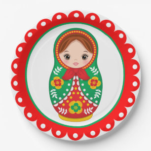 Russian Nesting Doll Matryoshka Paper Plate Pappteller