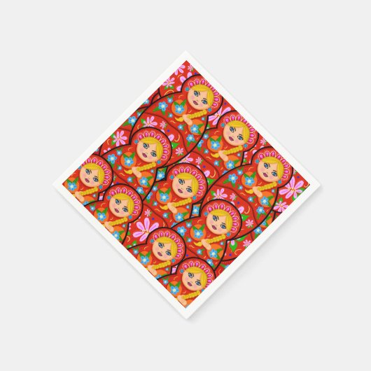 Russian Nesting Doll - Matryoshka Serviette (Ecke)