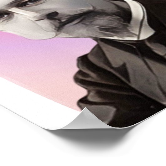 Russian Playwright Anton Chekhov Illustration Poster (Ecke)