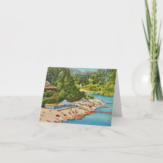 Russian River Beach Vintag Postcard Dankeskarte (Vorderseite)