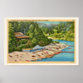 Russian River Beach Vintage Postkarte Poster (Vorne)