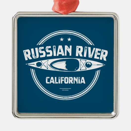 Russian River California Kayaking Ornament Aus Metall (Vorne)