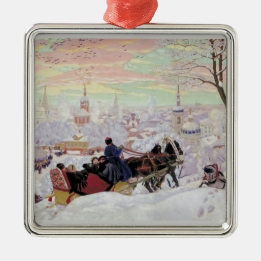 Russian Sleigh Ride Ornament Aus Metall (Vorne)