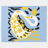 Russian Style Fairy Tale Royal Crowned Swan Fleecedecke (Vorderseite (Horizontal))