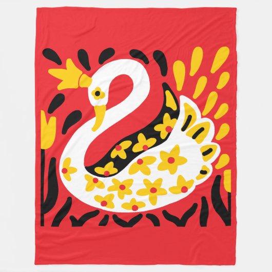Russian Style Fairy Tale Royal Crowned Swan Fleecedecke (Vorderseite)