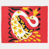Russian Style Fairy Tale Royal Crowned Swan Fleecedecke (Vorderseite (Horizontal))