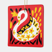 Russian Style Fairy Tale Royal Crowned Swan Keramikornament (Links)